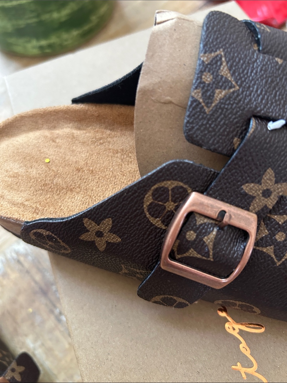 Monogram Brown Slip-On Clog Mules look great and great quality NWOT - Picture 4 of 9